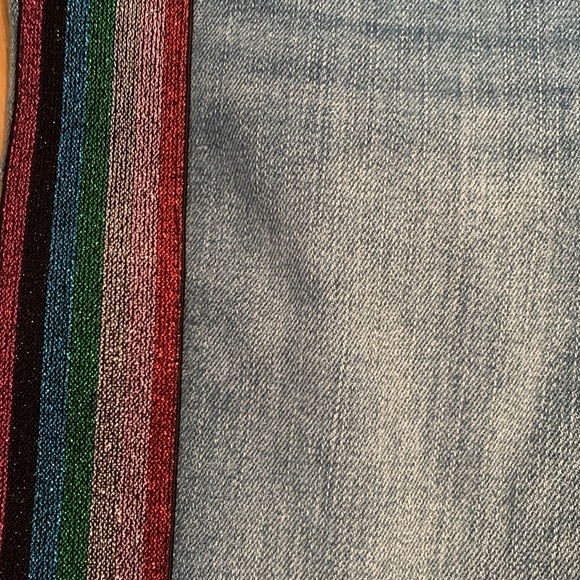 Blanknyc The Bond Glitter-Striped Mid-Rise Skinny Jeans in Retrograde Women’s 28 - Picture 11 of 16